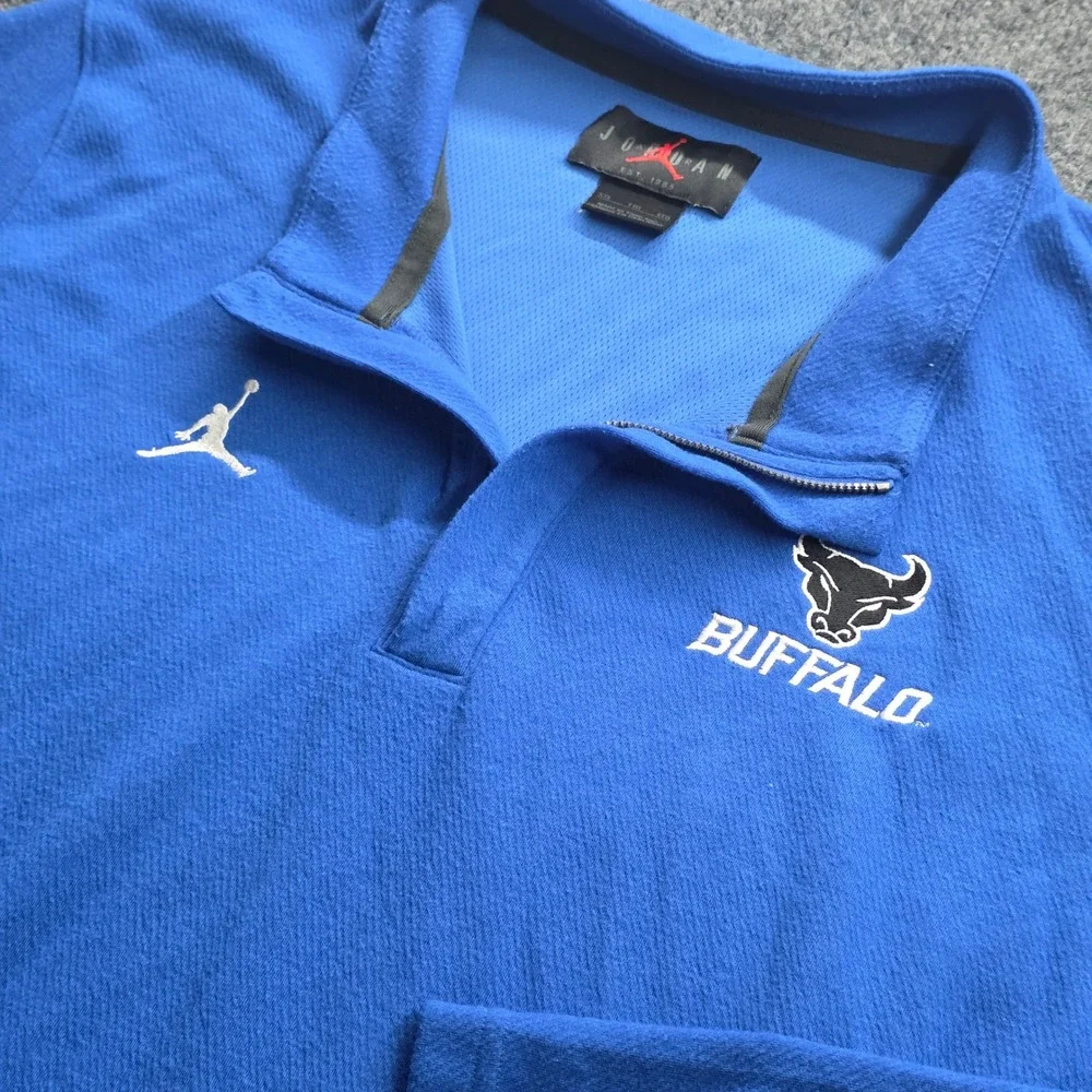 Jordan Buffalo‎ Bulls 1/4 Zip Pullover Dri-FIT Training Top XXL Blue Mens NCAA